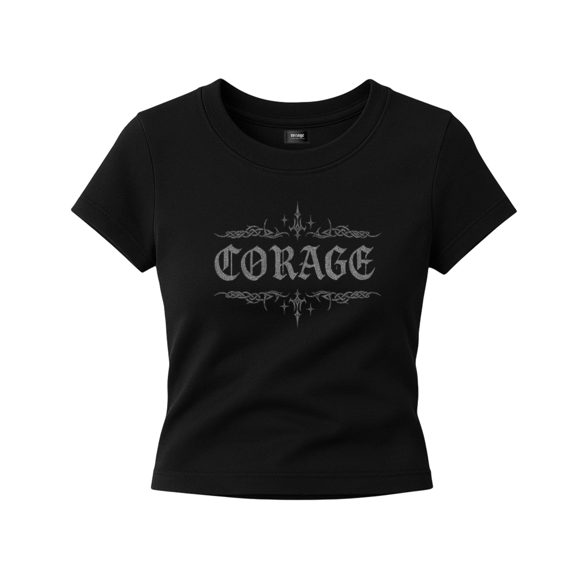 WMNS CORAGE BABY TEE [BLACK]