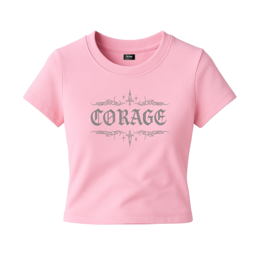 WMNS CORAGE BABY TEE [BABY PINK]