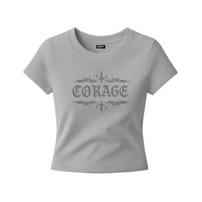WMNS CORAGE BABY TEE [GREY]