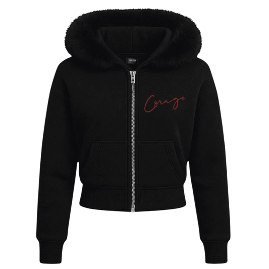 WMNS [STREET] SAINT CROPPED FUR HOODIE